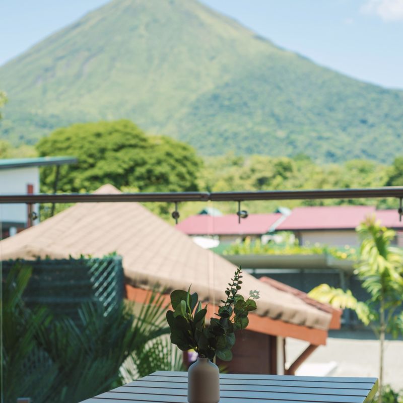 Arenal Volcano seen from a Fortuna Retreat terrace